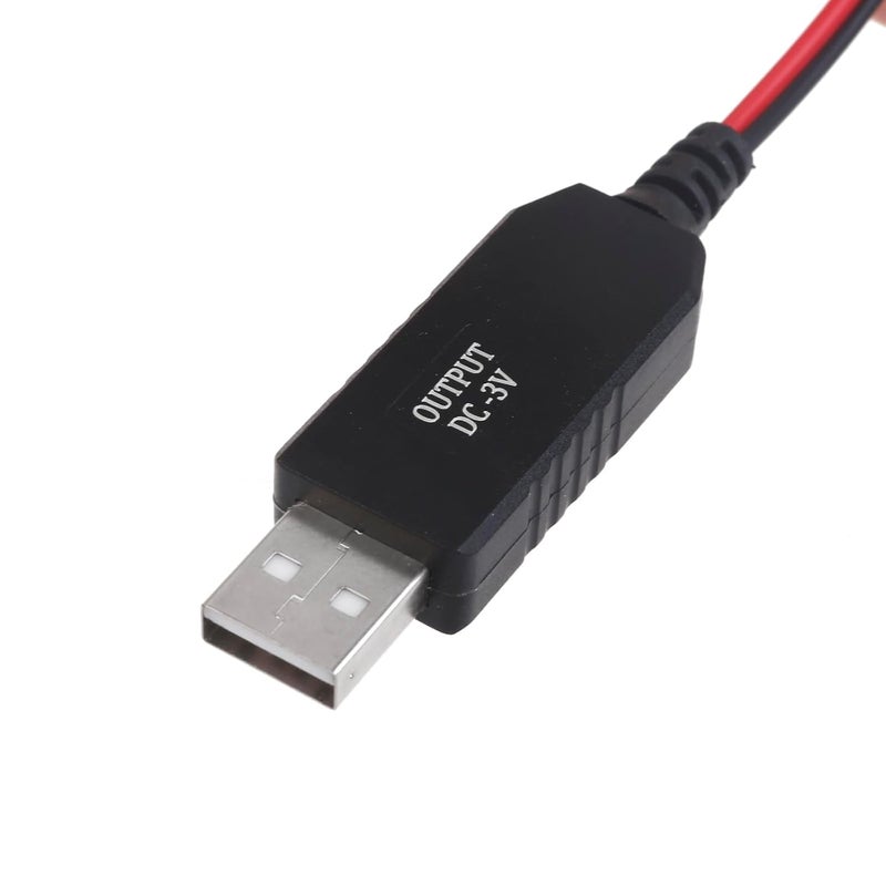 كابل شحن USB إلى بطارية CR2033 3 فولت مع مفتاح لساعة التحكم عن بعد لعبة أسود - Image 4